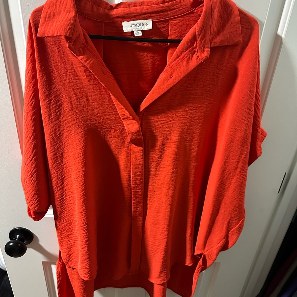 Umgee Vibrant Orange Blouse